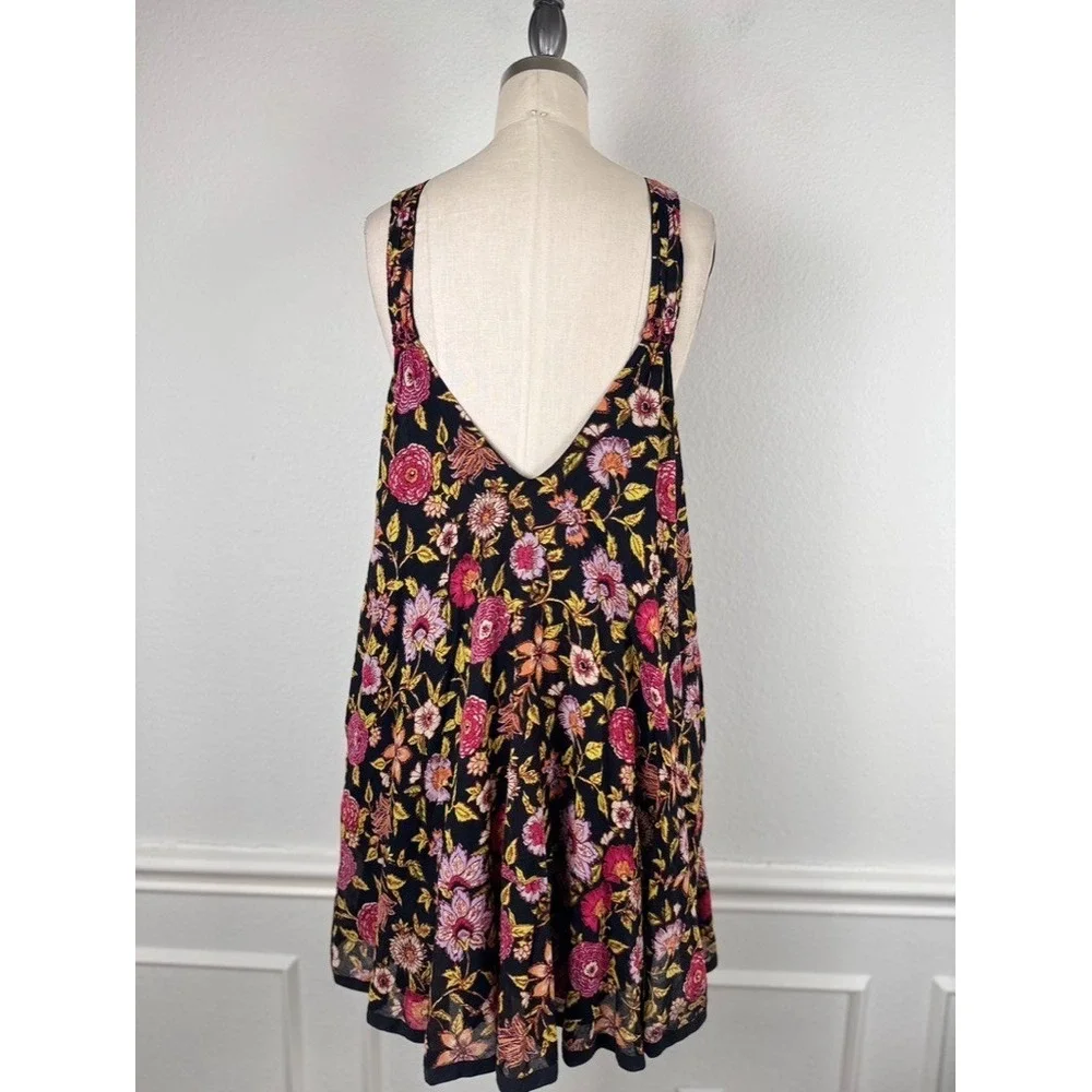 Free People Oh Baby Dress‎ Babydoll  XS Floral Boho Mini Smocked Cottagecore